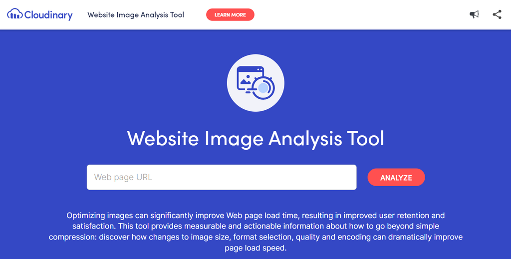 Outil d'analyse d'images de Cloudinary 