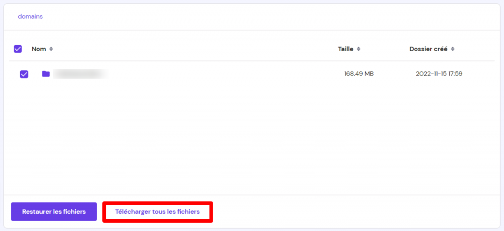 Télécharger les fichiers du site web sur hPanel