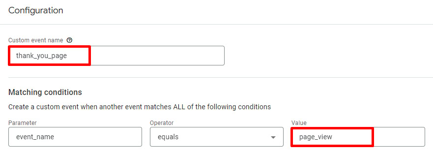 Configurez le nom et les conditions de votre événement