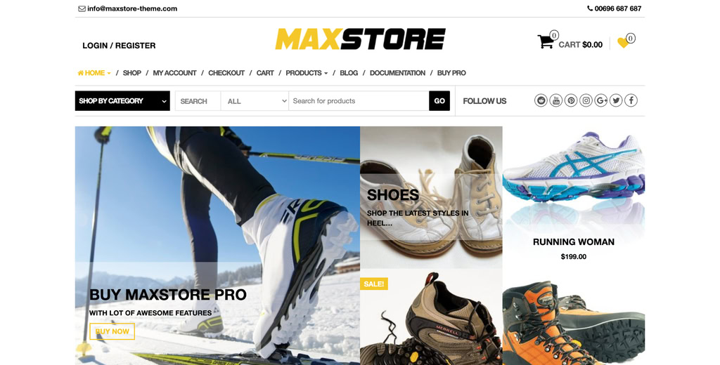 Maxstore, un thème WooCommerce WordPress