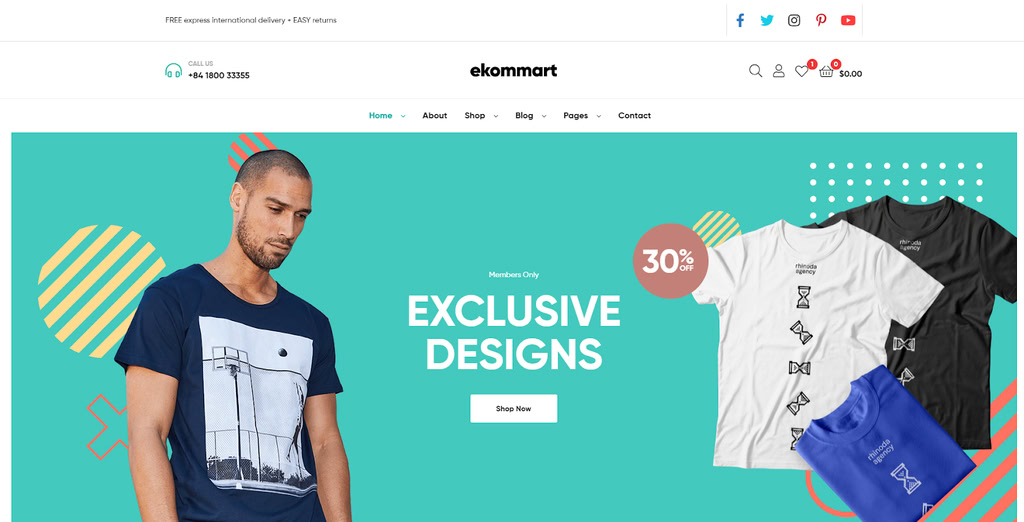 ekommart, un thème WooCommerce WordPress 