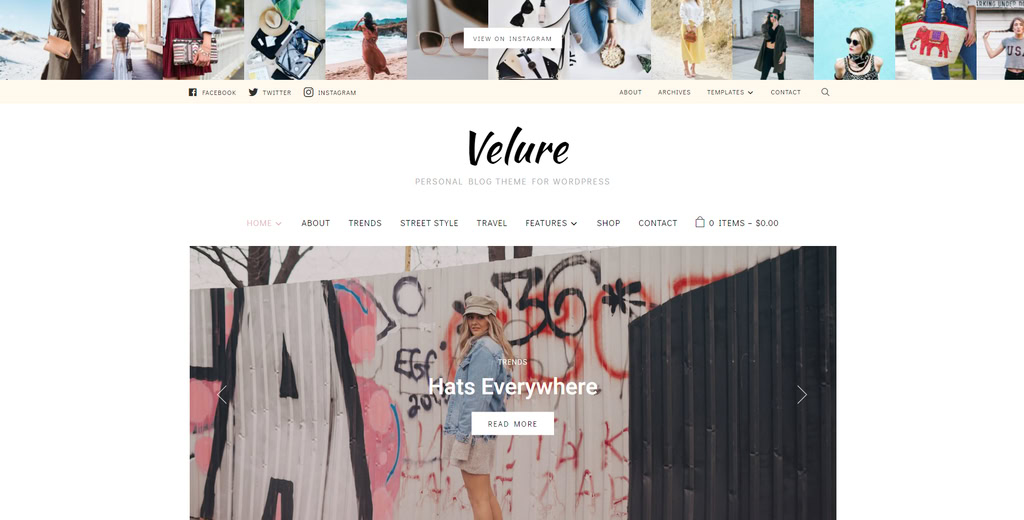 Velure, un thème WooCommerce WordPress