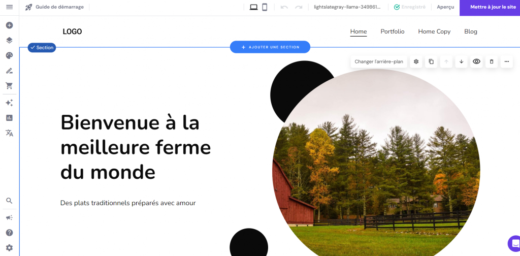 exemple de site créé avec le créateur de sites d'Hostinger