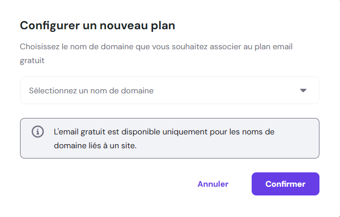 Configurer un nouveau plan email 