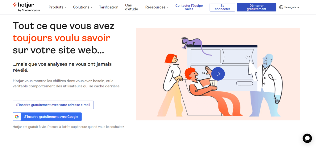 Page d'accueil officielle de Hotjar