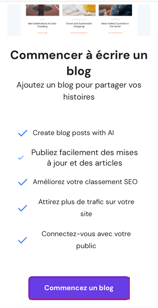 commencer un blog sur l'éditeur mobile