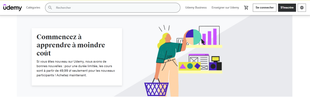 Landing page de Udemy