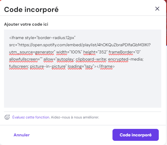 l'éditeur de code avec un extrait de code