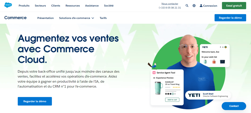 Page Commerce Cloud sur le site de Salesforce