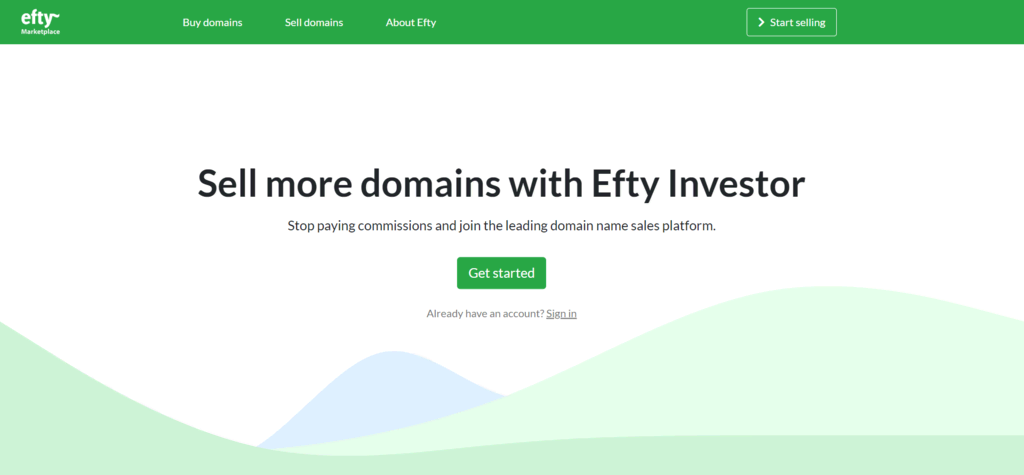 Page d'accueil d'Efty