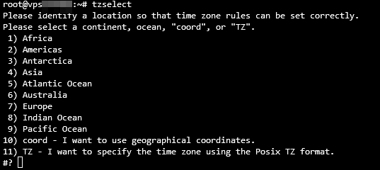 Option de liste des fuseaux horaires dans le terminal Ubuntu