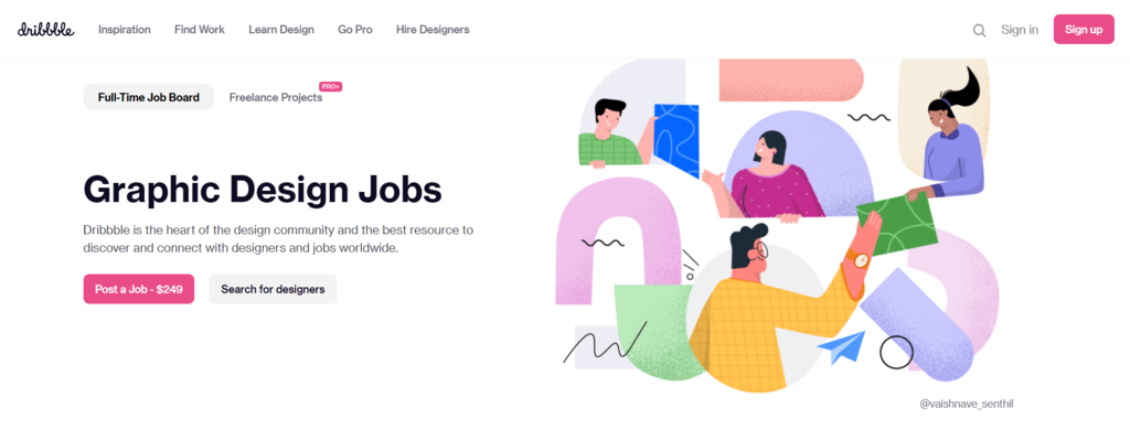 dribbble, une plateforme freelance