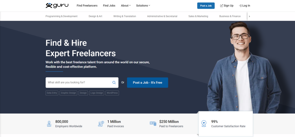 guru, une plateforme freelance