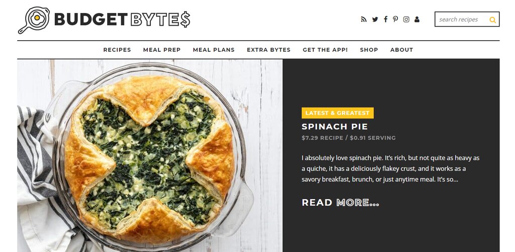 Le blog Budget Bytes propose une recette de tarte aux épinards.