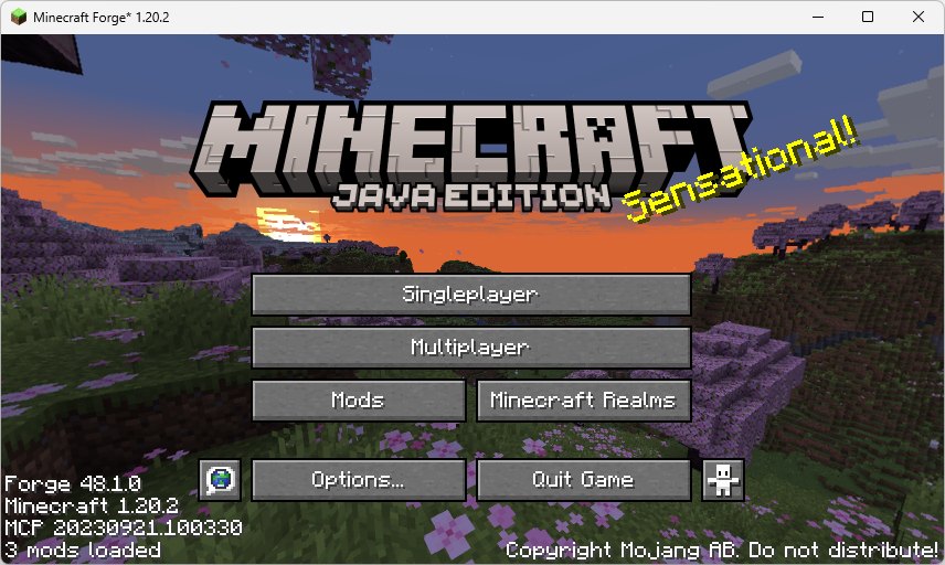 Menu principal de Minecraft : Java Edition