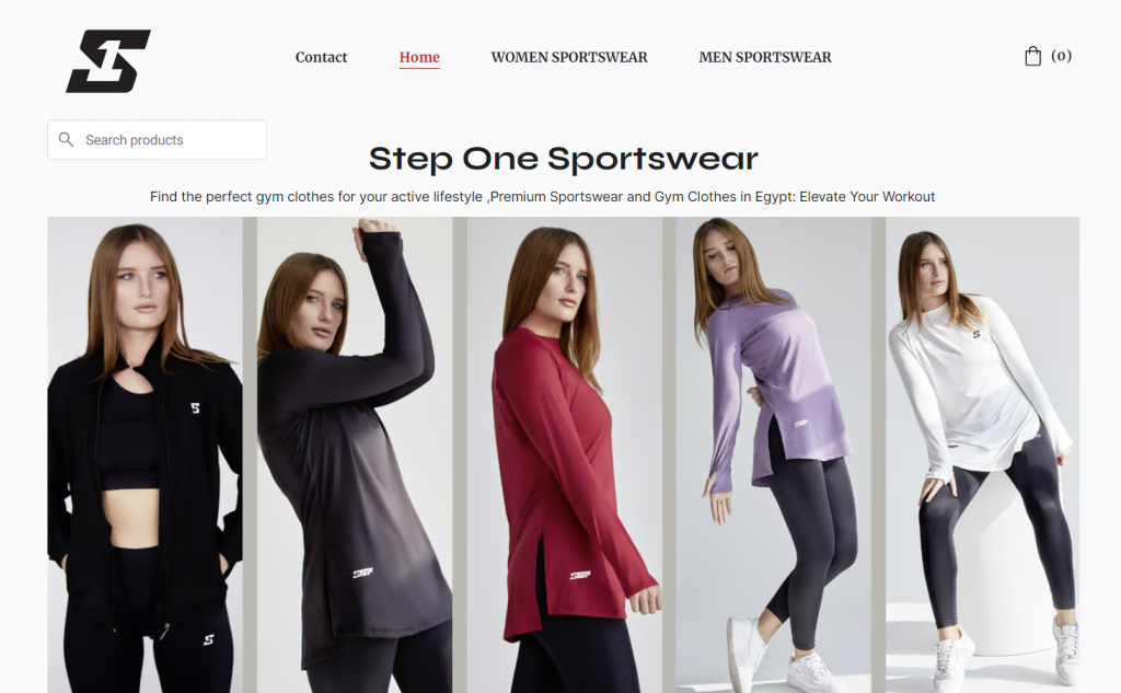 Un exemple de magasin en ligne vendant des vêtements de sport
