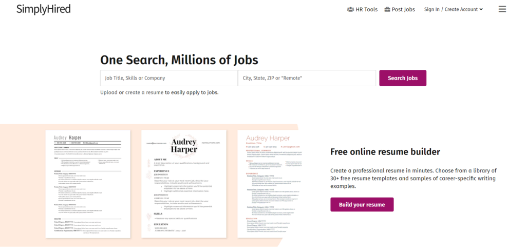 simplyhired, une plateforme freelance