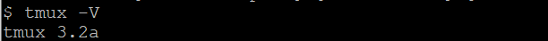 Le terminal renvoie le numéro de version de tmux installé