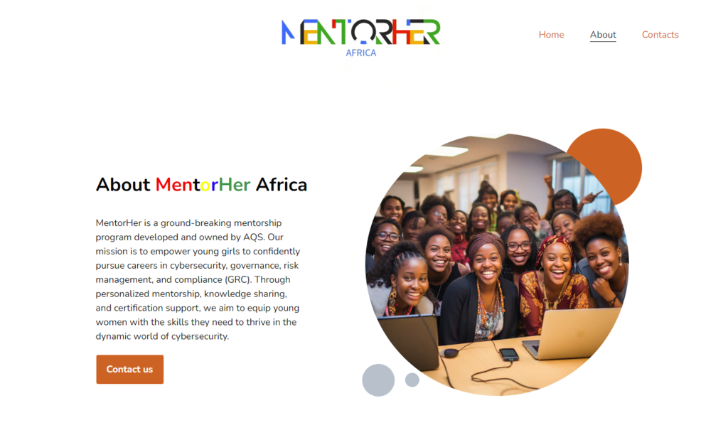 Page à propos de MentorHer Africa 