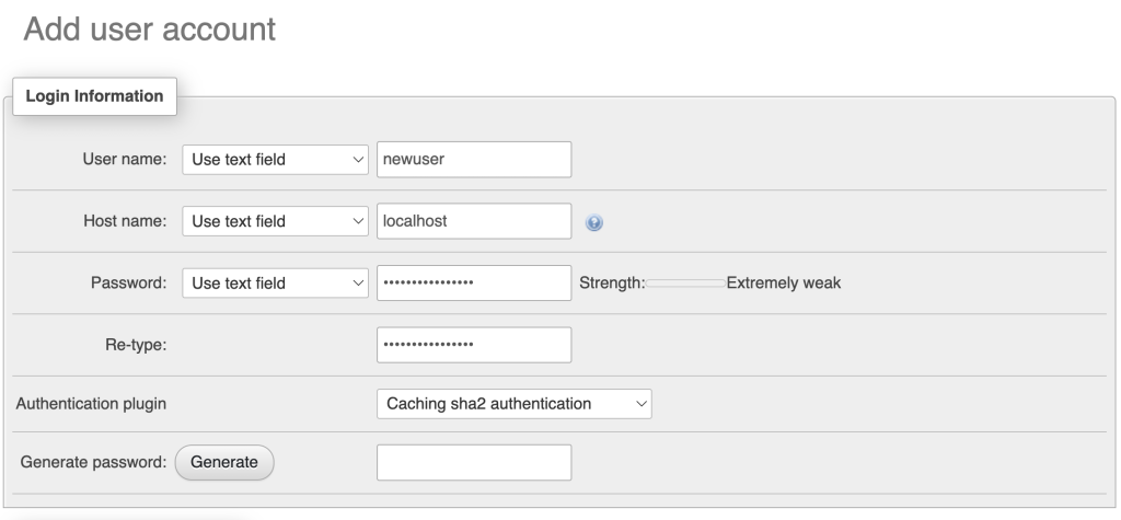 Ajouter un nouveau compte utilisateur sur phpMyAdmin 