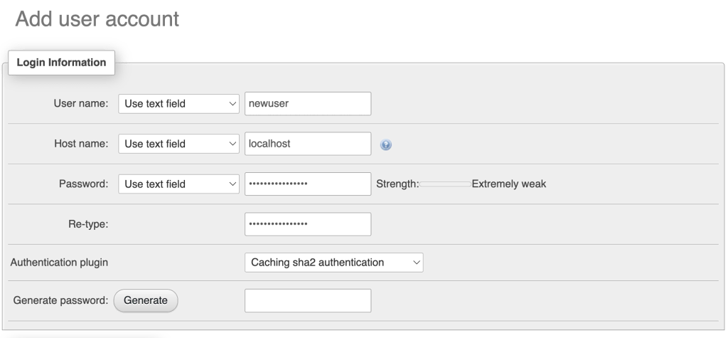 Ajouter un nouveau compte utilisateur sur phpMyAdmin 