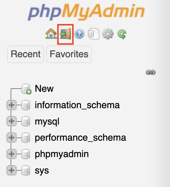 Se déconnecter de phpMyAdmin 