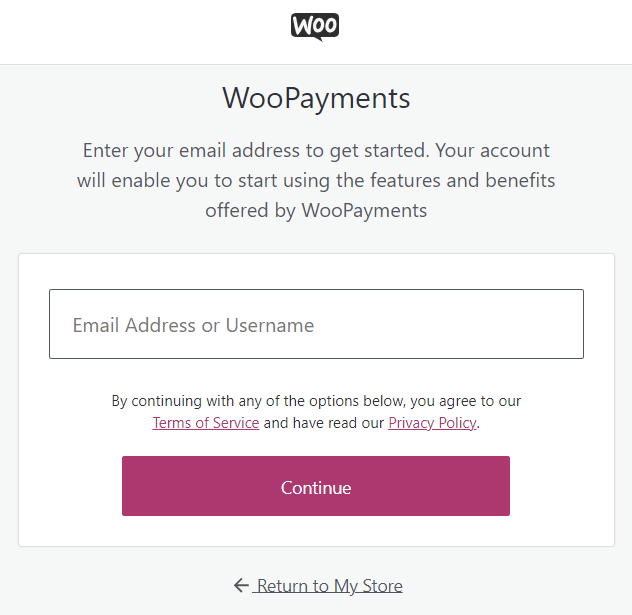 Formulaire d'inscription à WooPayments