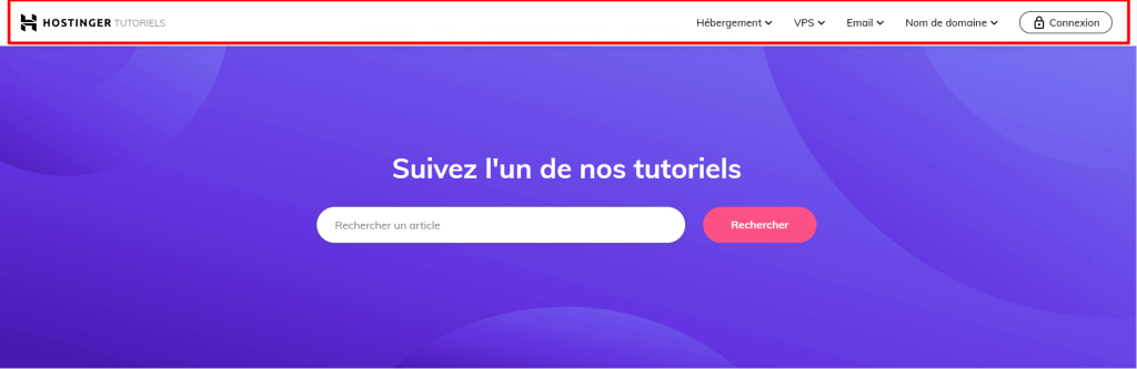 Navigation globale des tutoriels Hostinger 