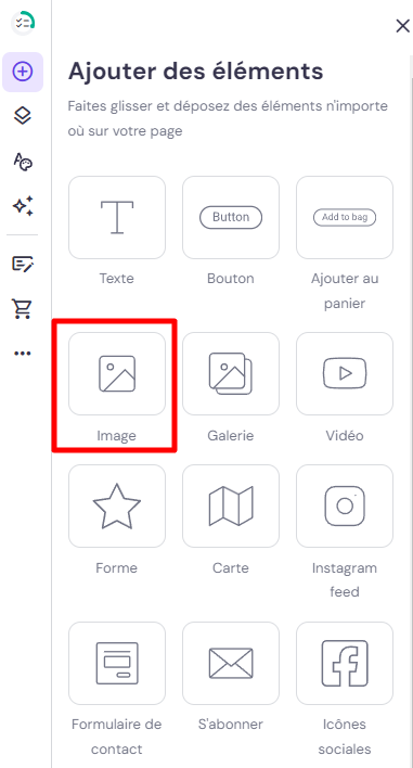 Ajouter une image dans le créateur de site Hostinger