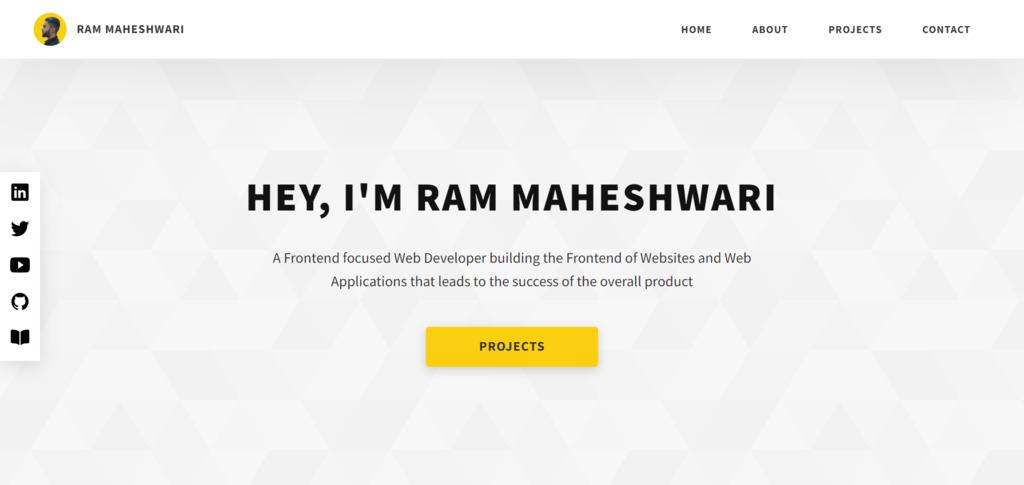 Portfolio en ligne de Ram Maheshwari - développeur de sites et application web