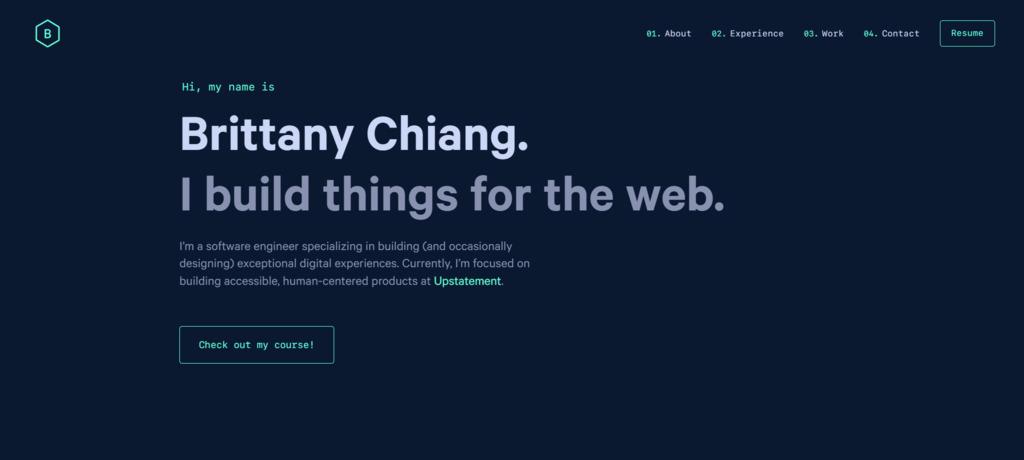 portfolio de développeur web de Brittany Chiang