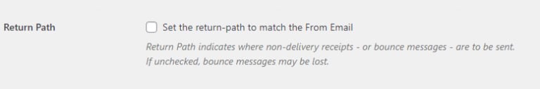l'option Return Path dans WP Mail SMTP