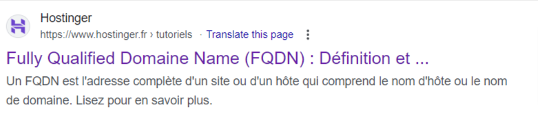 Exemple de méta titre et méta description sur les SERPs