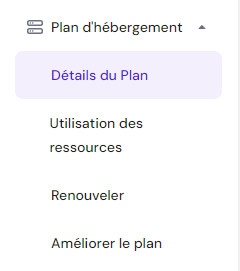 Le bouton Détails du plan sur hPanel