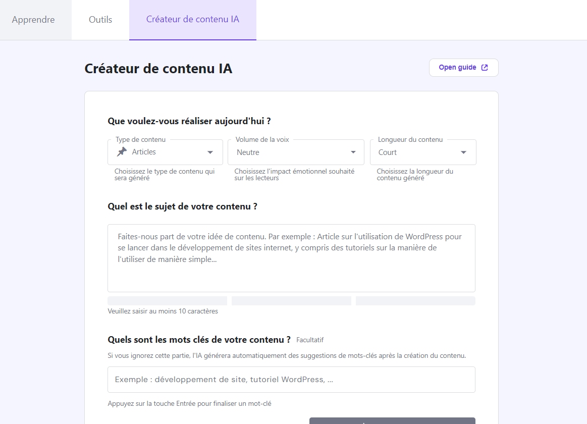 Le plugin WordPress Hostinger AI