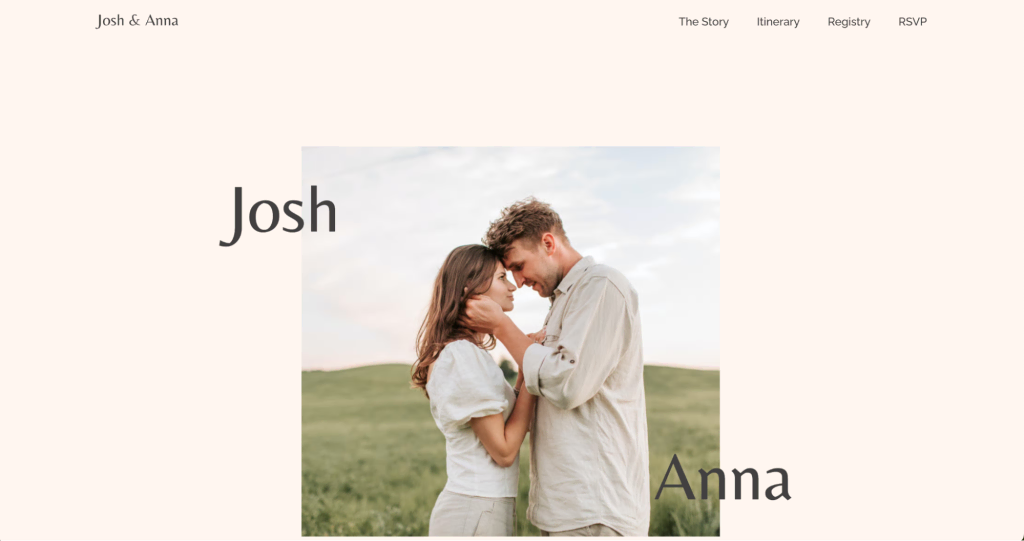 Page d'accueil de Josh et Anna 