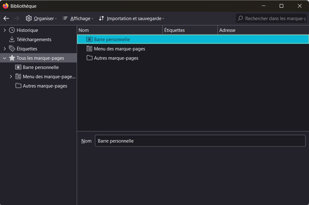 Les marque-pages de Firefox