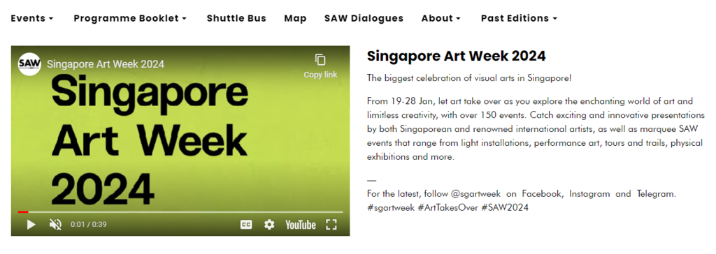 Vidéo de Singapore Art Week 2024 