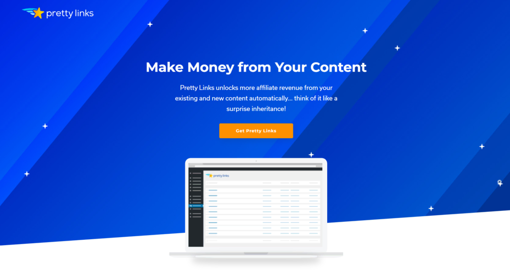 La landing page de Pretty Links. 