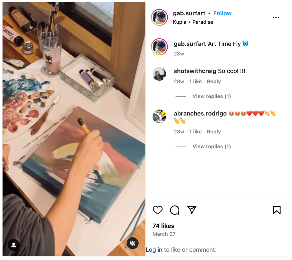 Post Instagram de Gabrielle Carre Artiste