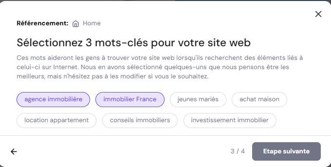 L'assistant SEO IA recommande des mots-clés pertinents pour votre site