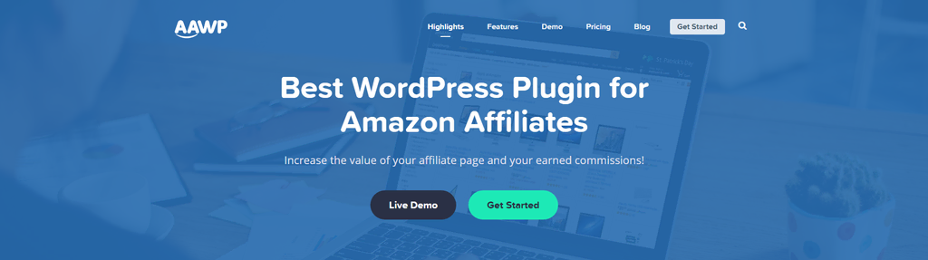 Bannière du site du plugin WordPress d'affiliation Amazon 