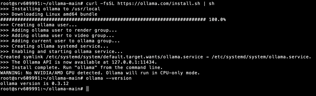 Installer Ollama depuis le dépôt officiel sur votre VPS