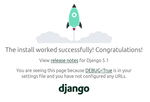 la page web d'installation réussie de Django